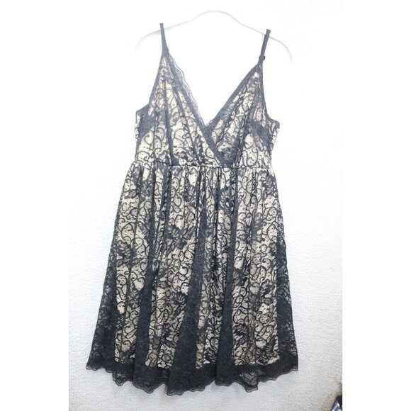 Torrid Black Sheer Lace Babydoll Dress-Size 1X-Lined-Whimsigoth-Goth-Witch - Picture 1 of 12